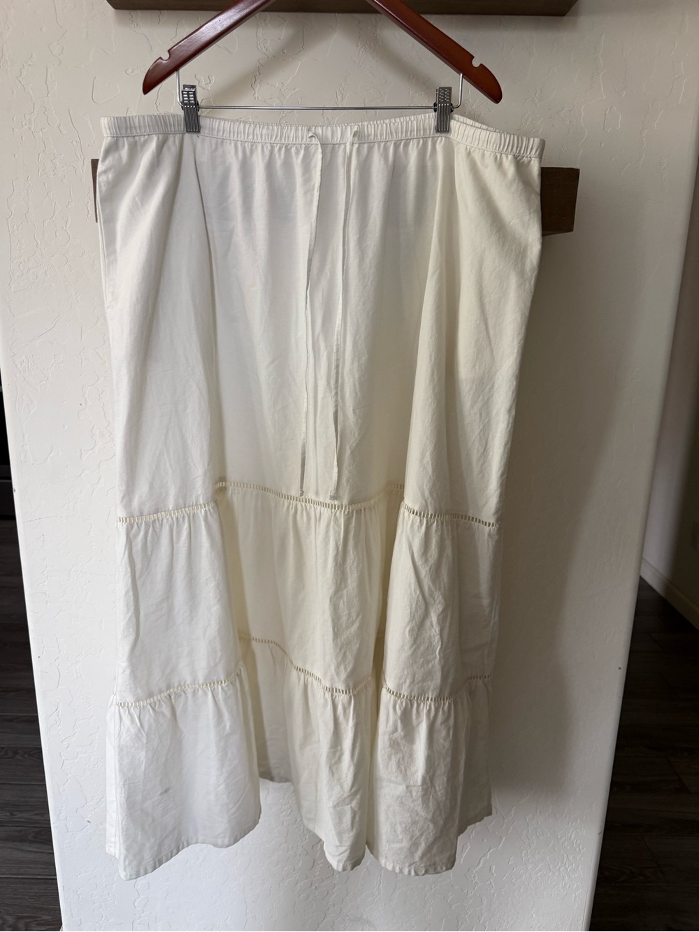 Ava & Viv|White Cream Tiered ruffle Maxi Skirt,cottagecore boho style•••Cotton - Picture 6 of 16
